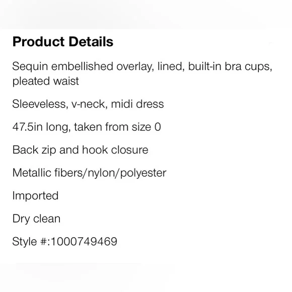 Gorgeous Sparkly Marchesa Notte Gold Sequin V Neck Midi Dress Size 4 NWT Luxury - Picture 9 of 9